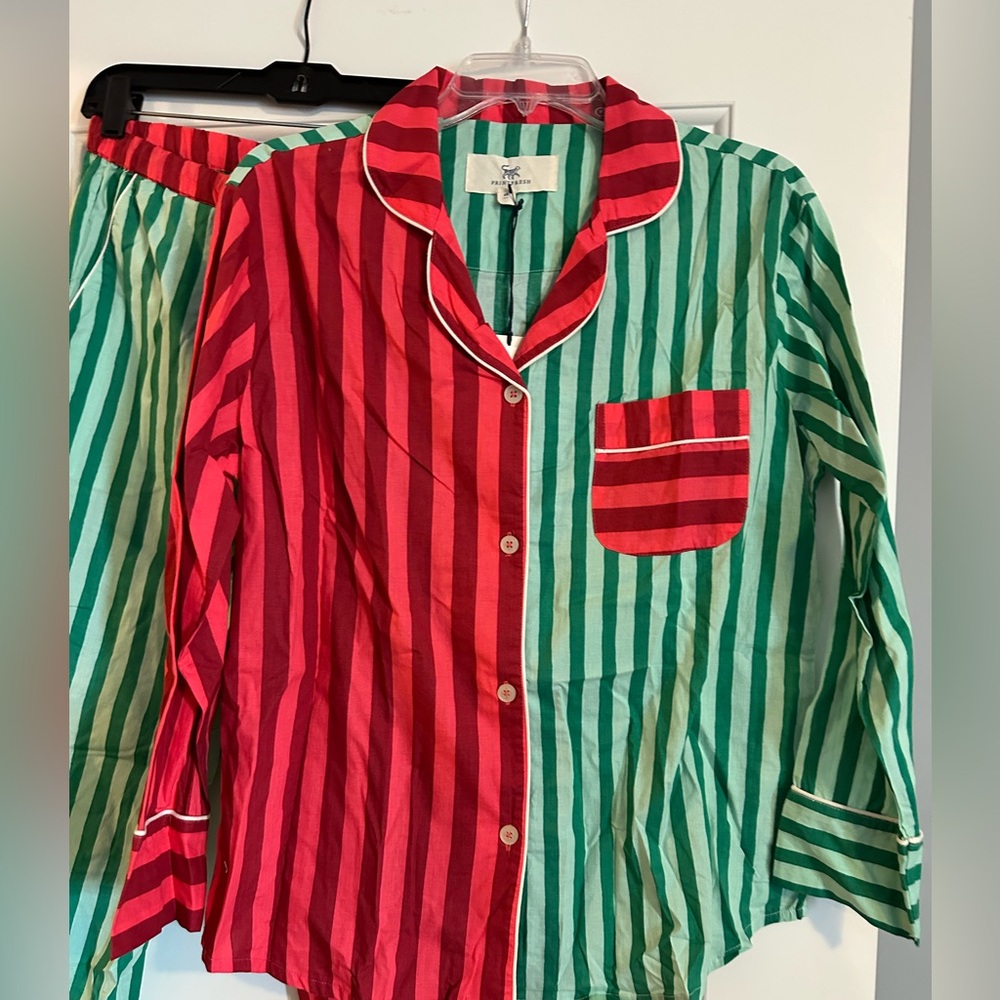 NWT Printfresh Holiday Stripe Pajamas, XS - Picture 3 of 5